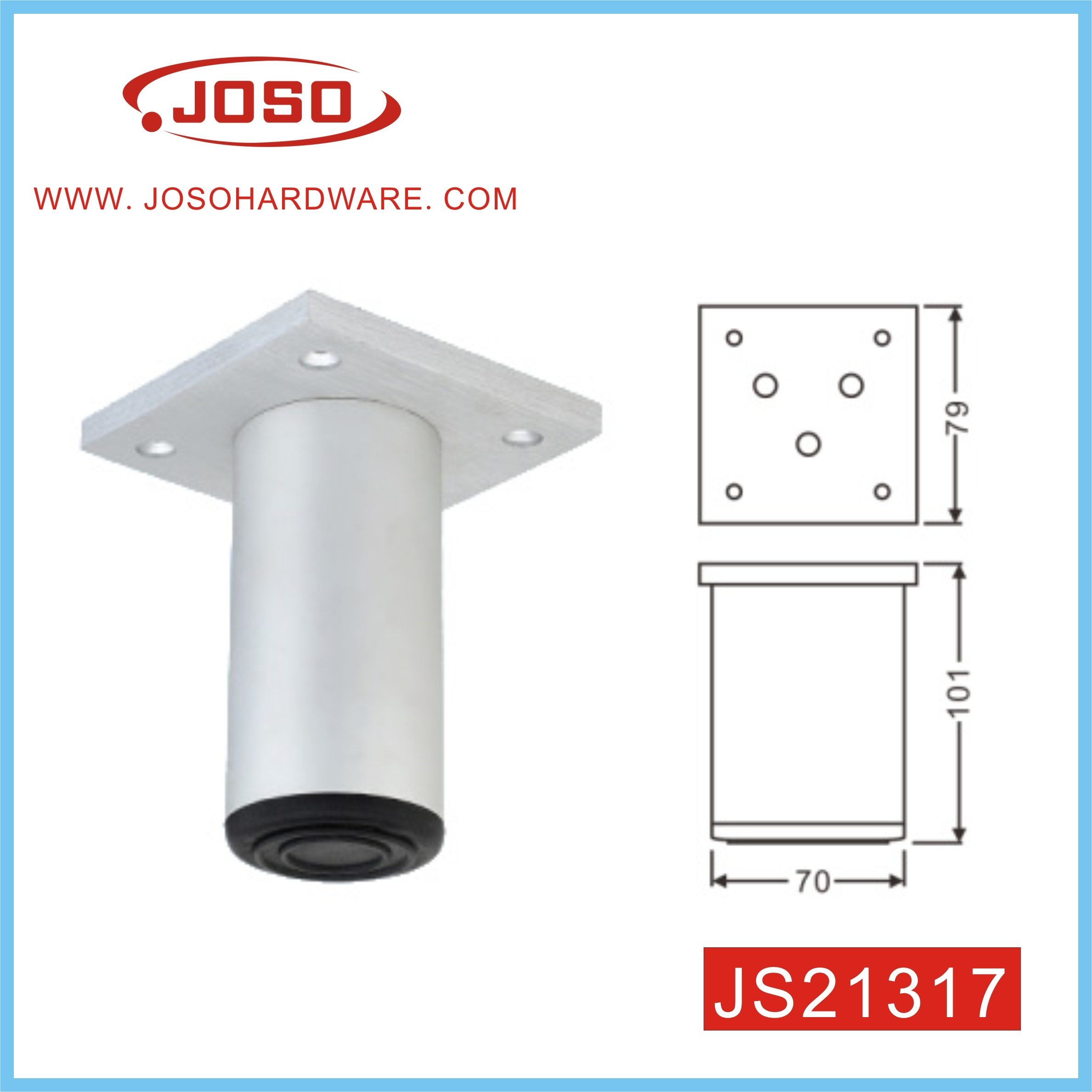 Adjustable Round Tube 101 Height Furniture Leg for Sofa