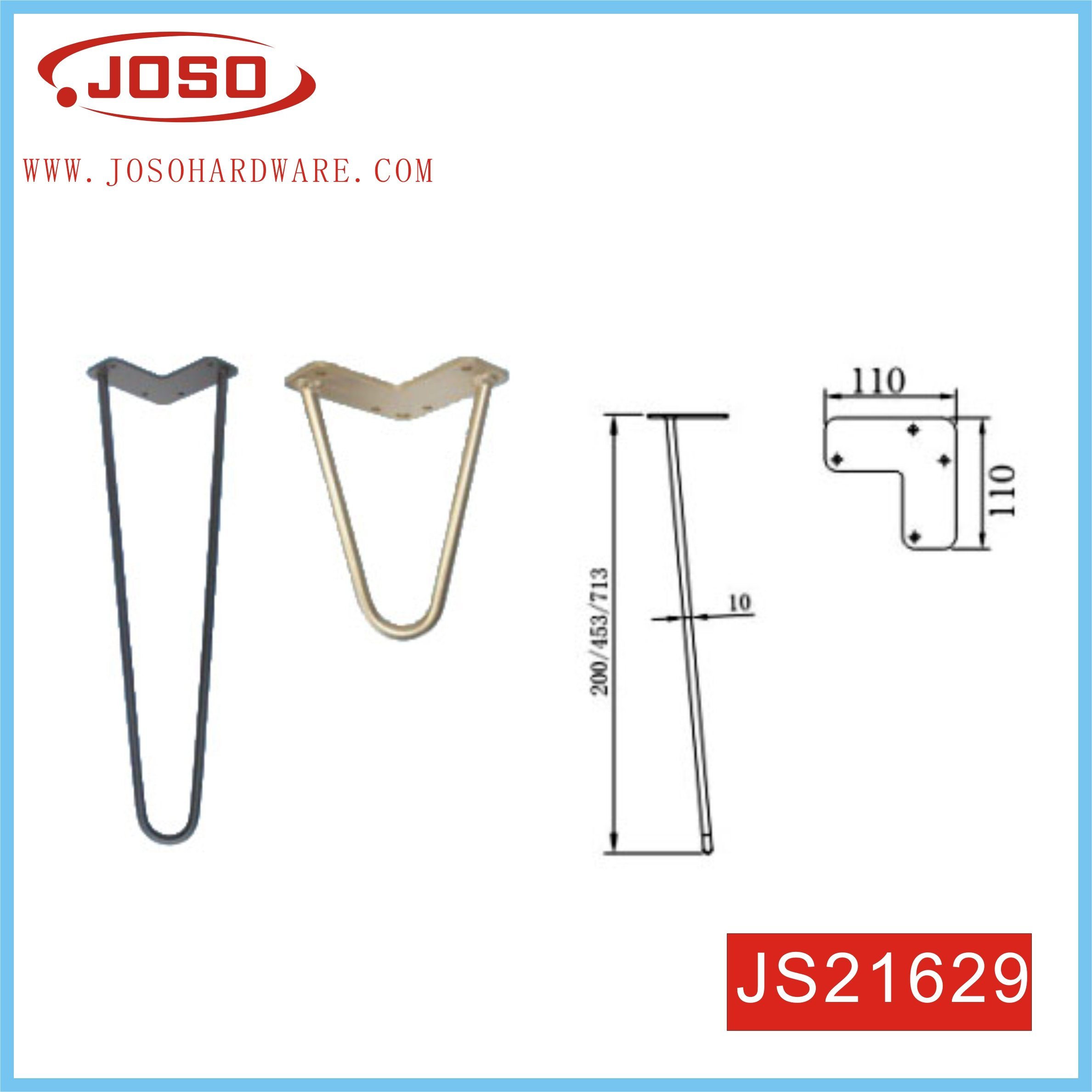 Hairpin Customized Color and Height Dinner Leg for Table